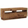 vidaXL TV Cabinet with LED Lights Old Wood 100x35x40 cm Engineered Wood