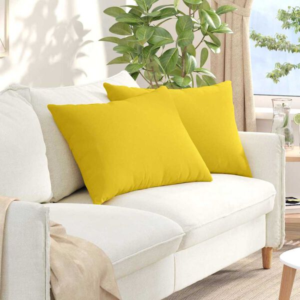 vidaXL Sofa Pillows 2 pcs Light Yellow 70 x 50 cm Fabric