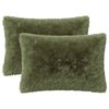 vidaXL Cushion with Pillow HEERLEN 2 pcs Green PV Fleece
