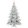 vidaXL Artificial Hinged Christmas Tree White 210 cm PVC and Steel