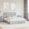 vidaXL Storage Bed Grey Sonoma 160 x 200 cm Engineered Wood