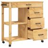 vidaXL Kitchen Trolley MONZA 84x40x88.5 cm Solid Wood Pine