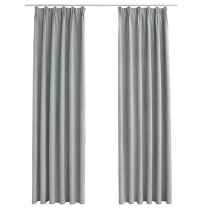 vidaXL Blackout Curtains with Hooks 2 pcs Grey 140x175 cm