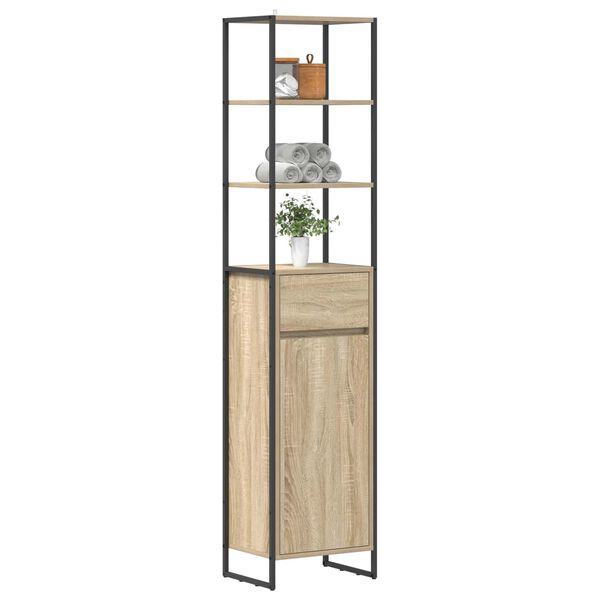 vidaXL Bathroom Cabinet Sonoma 40 x 30 x 180 cm Engineered Wood