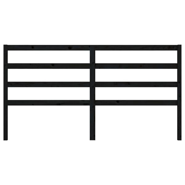 vidaXL Bed Headboard Black 186x4x100 cm Solid Wood Pine