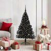vidaXL Artificial Pre-lit Christmas Tree Black 120 cm PVC