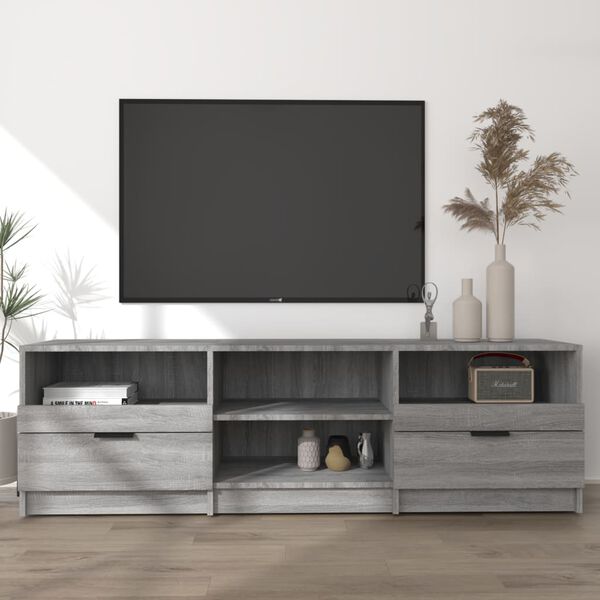 vidaXL TV Cabinet Grey Sonoma 150x33.5x45 cm Engineered Wood