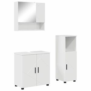 vidaXL Bathroom Furniture Set Wall-mounted 3 pcs High Gloss White