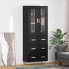 vidaXL Highboard with Drawer Black Oak 69.5 x 34 x 180 cm