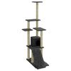 vidaXL Cat Tree with Sisal Scratching Posts Dark Grey 155 cm