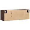 vidaXL TV Wall Cabinet with LED Lights Brown Oak 100x31x35 cm