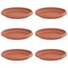 vidaXL Round Flower Tray 6 pcs Brick Red &Oslash; 14 x 2 cm Plastic