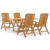 vidaXL 5 Piece Garden Dining Set Solid Wood Teak