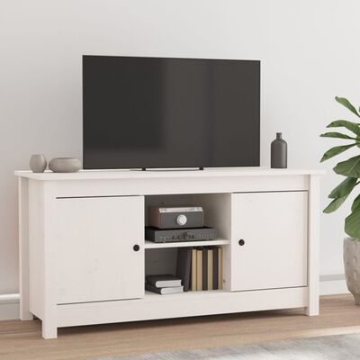 vidaXL TV Cabinet White 103x36.5x52 cm Solid Wood Pine