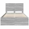 vidaXL Bed Frame with Drawer Grey Sonoma 120 x 190 cm Solid Pine Wood