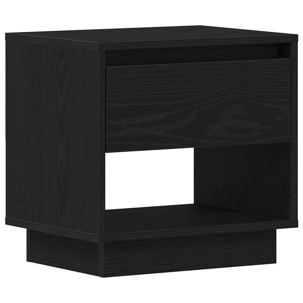 vidaXL Nightstand Black Oak 45 x 34 x 44 cm Engineered Wood