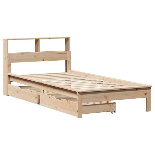 vidaXL Bookcase Bed without Mattress 90x190 cm Single Solid Wood Pine