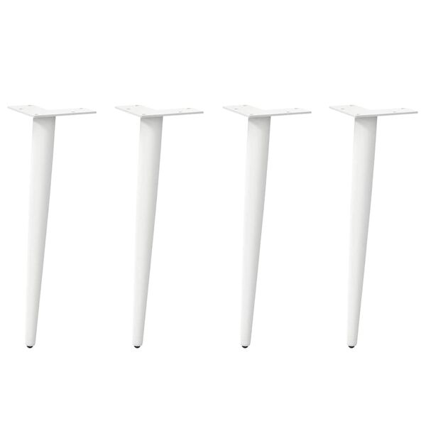 vidaXL Coffee Table Legs Conical Shape 4 pcs White 30-31 cm Steel