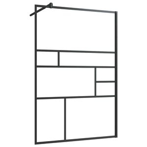 vidaXL Walk-in Shower Wall with Clear ESG Glass 115x195 cm Black