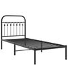 vidaXL Metal Bed Frame without Mattress with Headboard Black 80x200cm