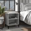 vidaXL Bed Cabinet with Metal Legs Concrete Grey 40x30x50 cm
