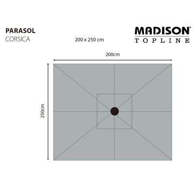 Madison Parasol Corsica 200x250 cm Grey