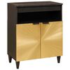vidaXL Sideboard Black and Gold 60 x 33 x 75 cm Solid Mango Wood