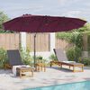 vidaXL Garden Cantilever Parasol Bordeaux red 372 x 198 x 243 cm