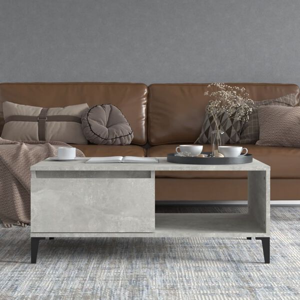vidaXL Coffee Table Concrete Grey 90x50x36.5 cm Engineered Wood
