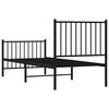 vidaXL Metal Bed Frame without Mattress with Footboard Black 80x200cm