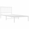 vidaXL Metal Bed Frame without Mattress with Headboard White 90x200cm