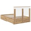 vidaXL Bed Frame with Drawer Artisan Oak 120 x 200 cm Engineered Wood