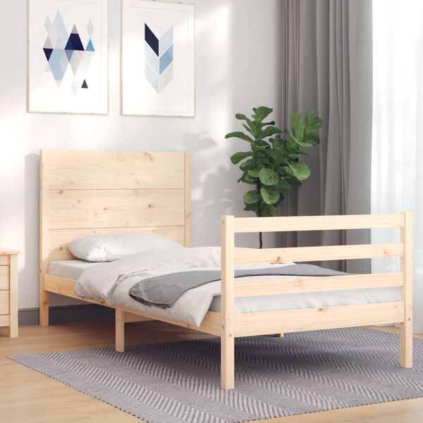 vidaXL Bed Frame without Mattress Single Solid Wood