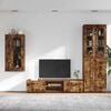 vidaXL TV Cabinet Set with Drawer with Door Smoked Oak Engineered Wood