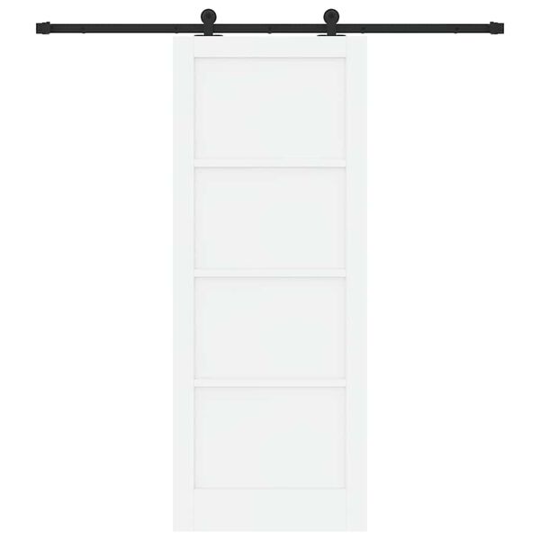 vidaXL Sliding Door White and Black 83 x 211 cm Solid Pine Wood