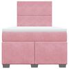 vidaXL Box Spring Bed with Mattress Pink 120x200 cm Velvet