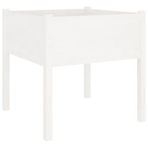 vidaXL Garden Planter White 70x70x70 cm Solid Pinewood