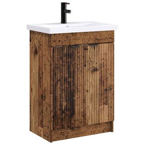 vidaXL Bathroom Furniture Set Old Wood 56 x 37.5 x 81 cm