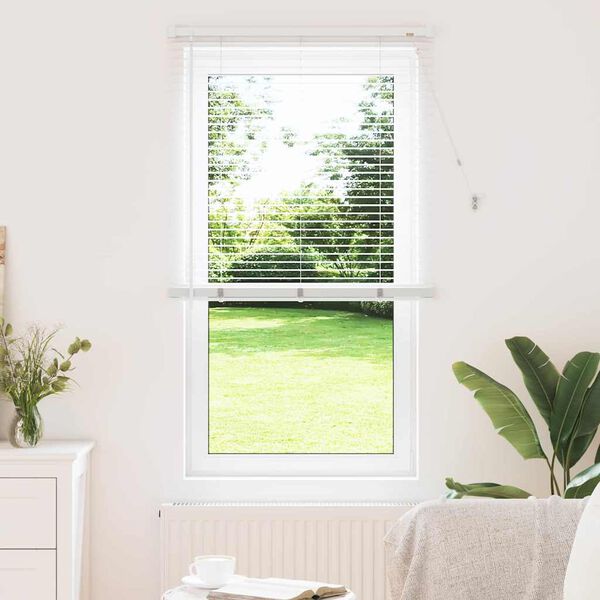 vidaXL Window Blind with Curtains Manual White Aluminium