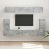 vidaXL TV Cabinet Set Wall-mounted 5 pcs Concrete Grey Engineered Wood