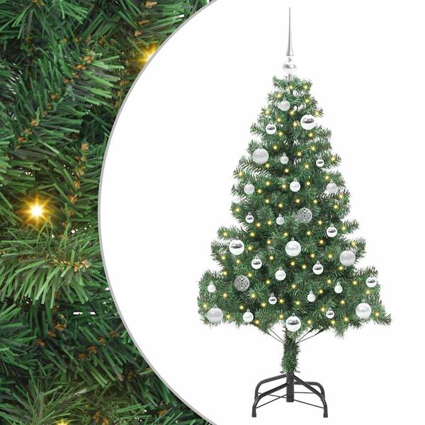 vidaXL Christmas Tree with 150 LEDs with Stand Green 150 cm PVC