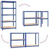 vidaXL 5-Layer Shelves 3 pcs Blue Steel&Engineered Wood