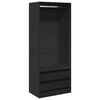 vidaXL Wardrobe Black 80x50x200 cm Engineered Wood