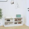 vidaXL Shoe Cabinet White 110x34x45 cm Solid Wood Pine
