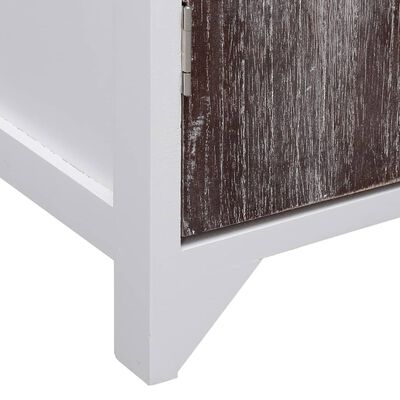 vidaXL Bathroom Cabinet White and Brown 46x24x116 cm Paulownia Wood