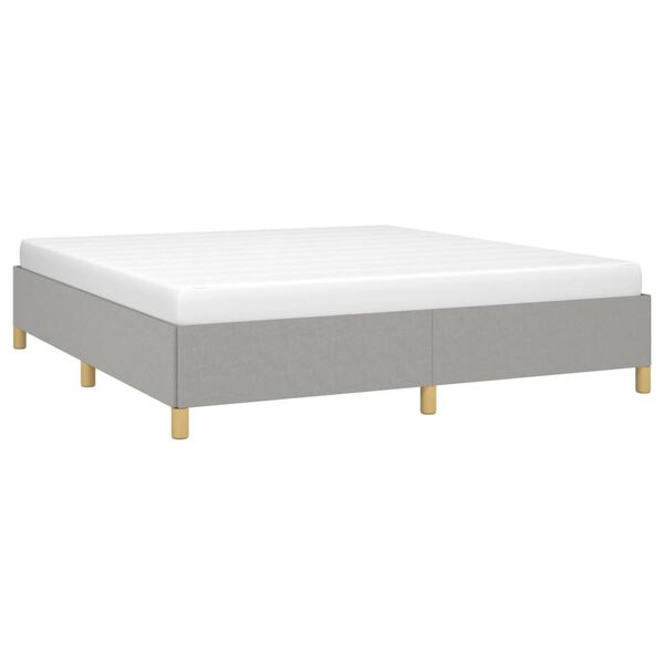 vidaXL Bed Frame without Mattress Light Grey 180x200cm Super King Fabric