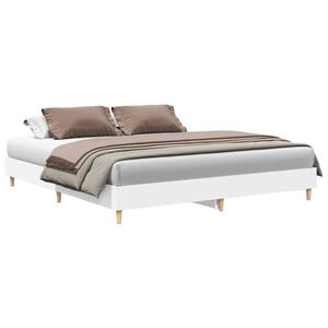 vidaXL Bed Frame without Mattress White 180x200cm Engineered Wood