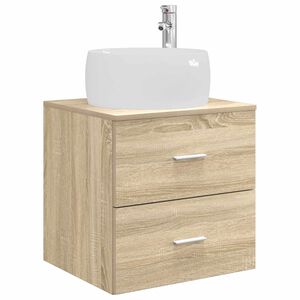 vidaXL Wall-Mounted Sink Vanity Sonoma Oak 49.5 x 44.5 x 66 cm