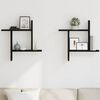 vidaXL Wall Shelves 2 pcs Black Oak 50x12x50 cm Engineered Wood