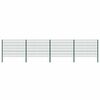 vidaXL Fence Panel with Posts Iron 694.5x120 cm Green